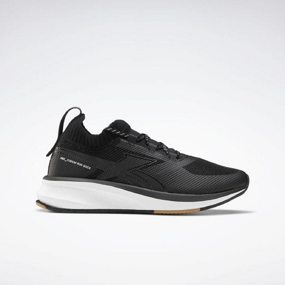 Reebok Fusium Run 2 Sock Black White Rubber Gum Women